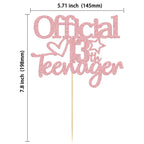 Gyufise Pink Glitter Official Teenager 13 Cake Topper – 1 Pack for 13th Birthday