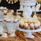 Gyufise 30Pcs 60th Birthday Cupcake Toppers – Gold Cake Decorations for 60th Birthday & Anniversary