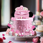 GZDUCK Oh Twodles Cake Topper Set – 46Pcs Pink Mouse Party Decor