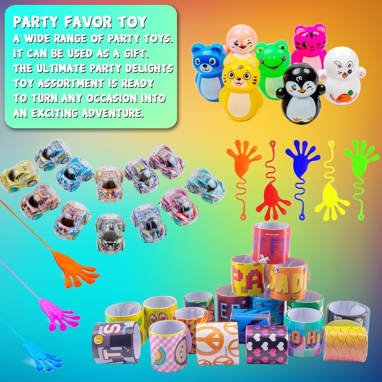 H-Partner 110 PCS Party Favors for Kids 4-8-12 | Classroom Prizes, Pinata Fillers & Gift Bags