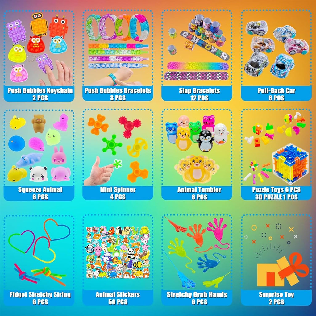 H-Partner 110 PCS Party Favors for Kids 4-8-12 | Classroom Prizes, Pinata Fillers & Gift Bags