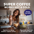 HabitONE Organic Mushroom Coffee Arabica – Lion’s Mane, Cordyceps, Reishi, Chaga – Alpha-GPC & L-Tyrosine – B12 & B3 – 30 Servings – Made in USA