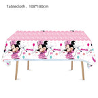 HACBYUTY 2pcs Children Birthday Tablecloth – Pink Cartoon Pattern, 70" x 42"