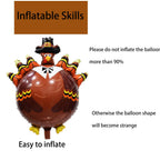HADCKJA Thanksgiving Turkey Balloons — 3pc Foil Party Decor Set