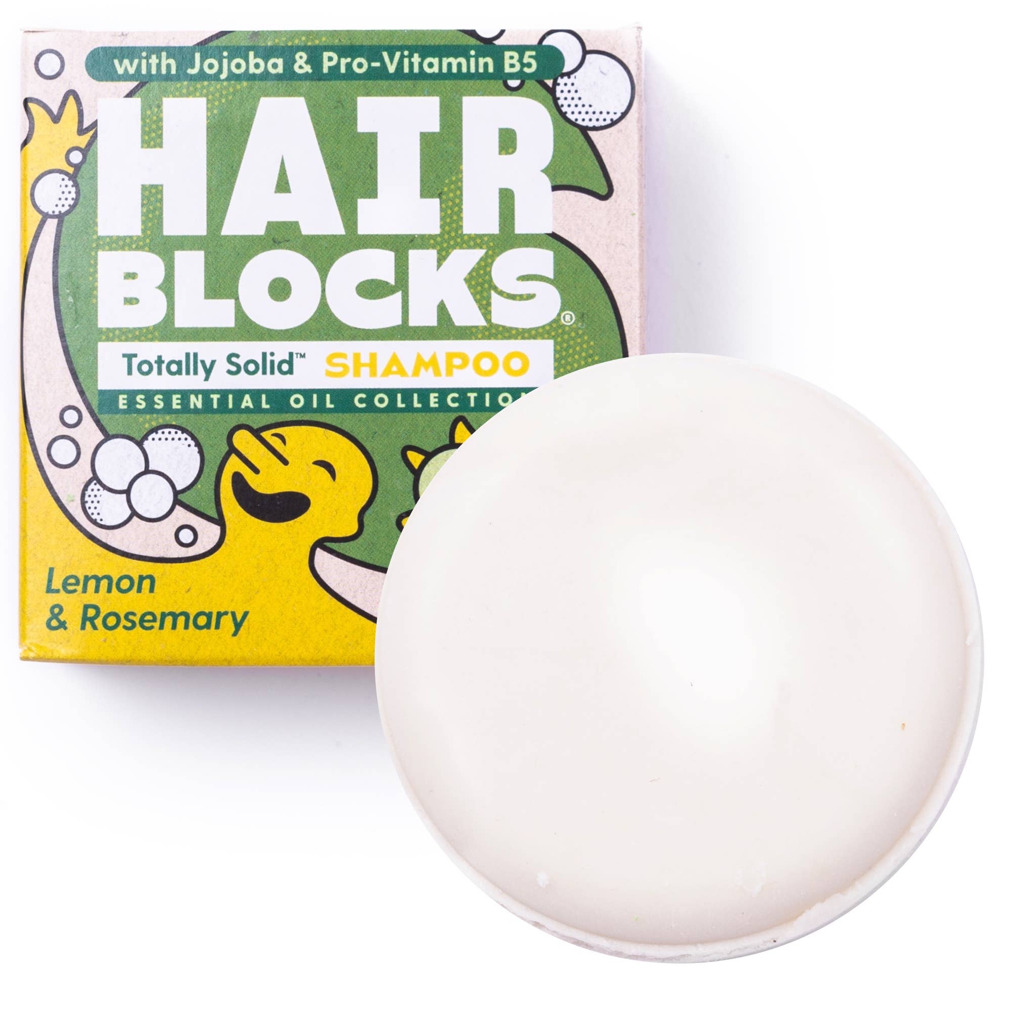 Hair Blocks Festes Shampoo Zitrone & Rosmarin – Plastikfreie Vegane Shampoostücke