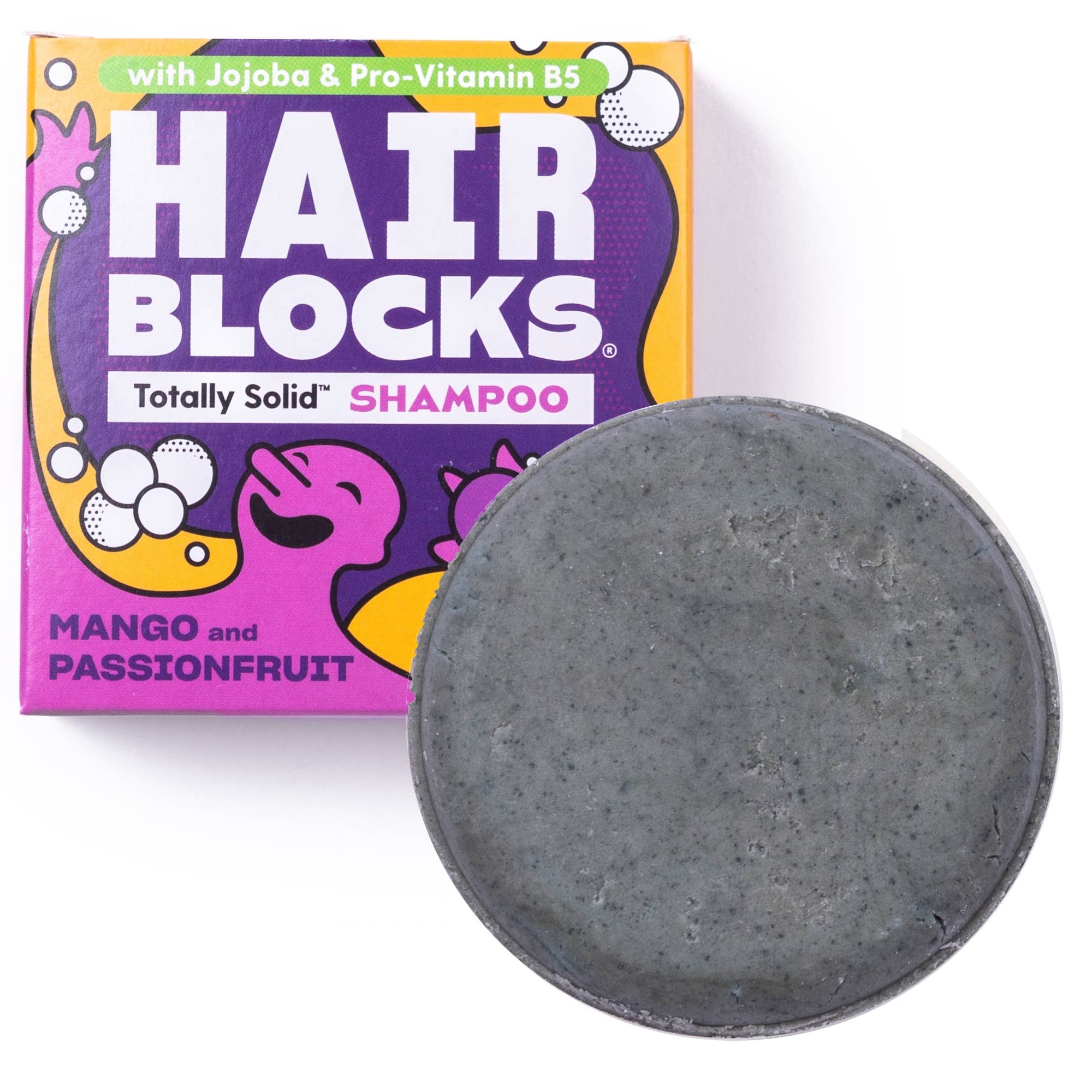 Hair Blocks Festes Shampoo Mango & Passionsfrucht – Plastikfreie Vegane Shampoo-Seifen