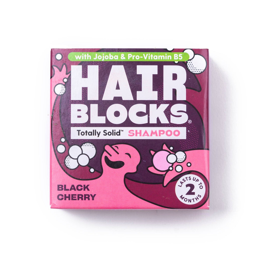 Hair Blocks Festes Shampoo Schwarze Kirsche – Plastikfreie Vegane Shampoostücke