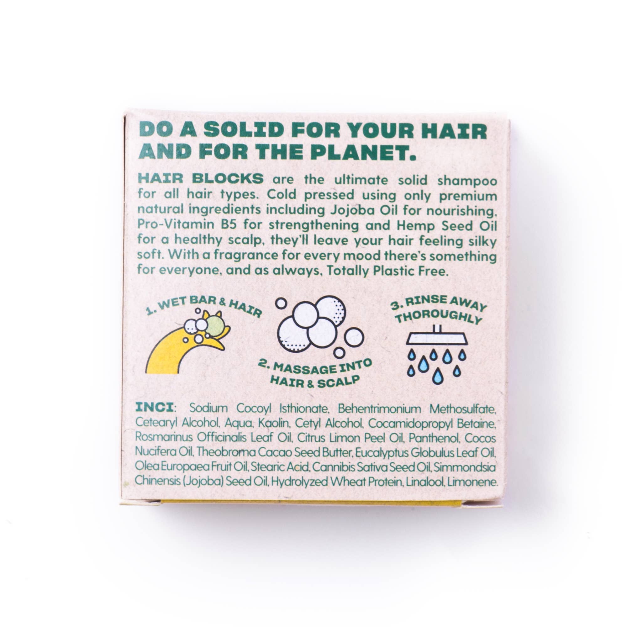 Hair Blocks Festes Shampoo Zitrone & Rosmarin – Plastikfreie Vegane Shampoostücke