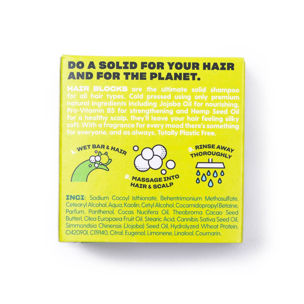 Hair Blocks Festes Shampoo Limette & Sandelholz - Plastikfreie Vegane Shampoo-Seifen