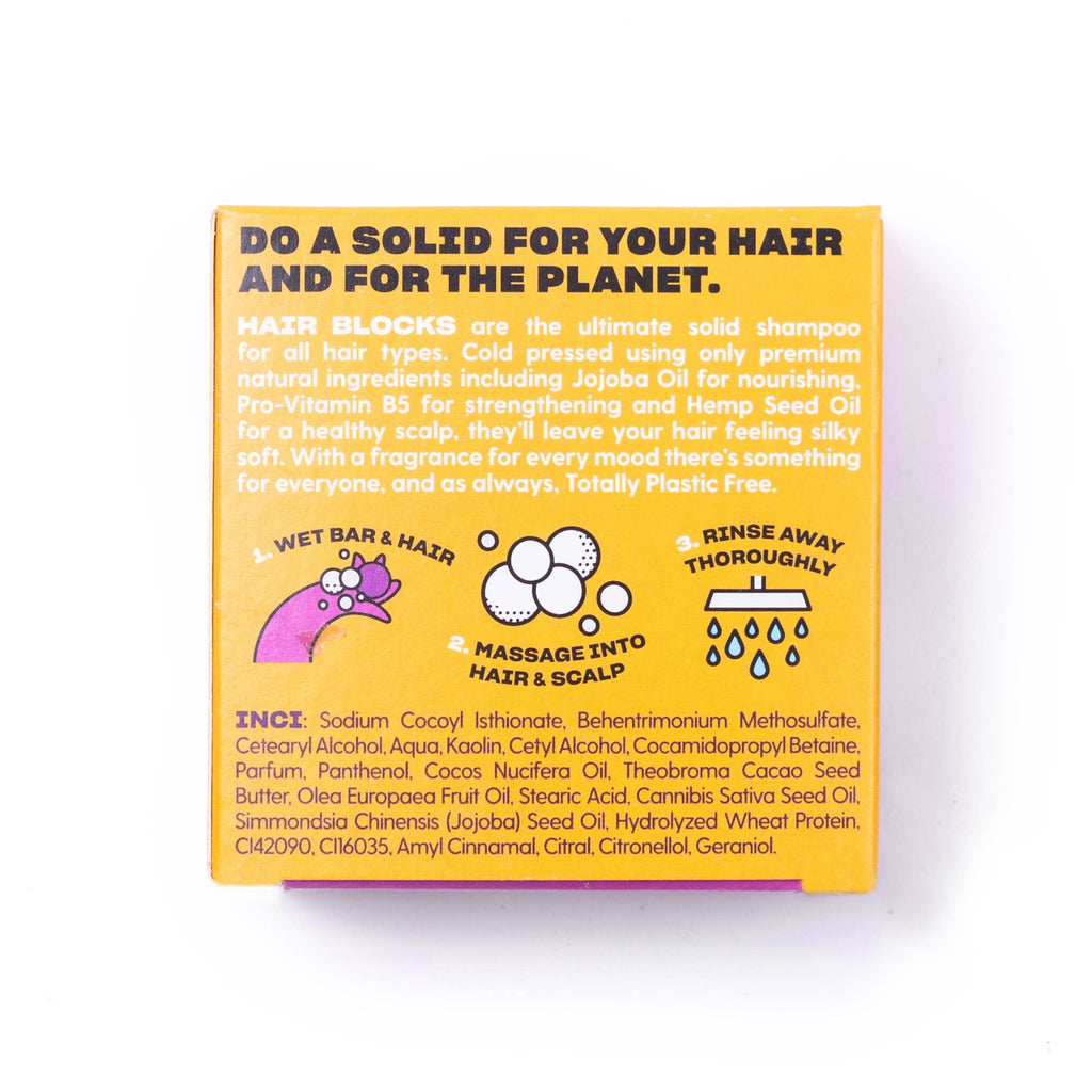 Hair Blocks Festes Shampoo Mango & Passionsfrucht – Plastikfreie Vegane Shampoo-Seifen