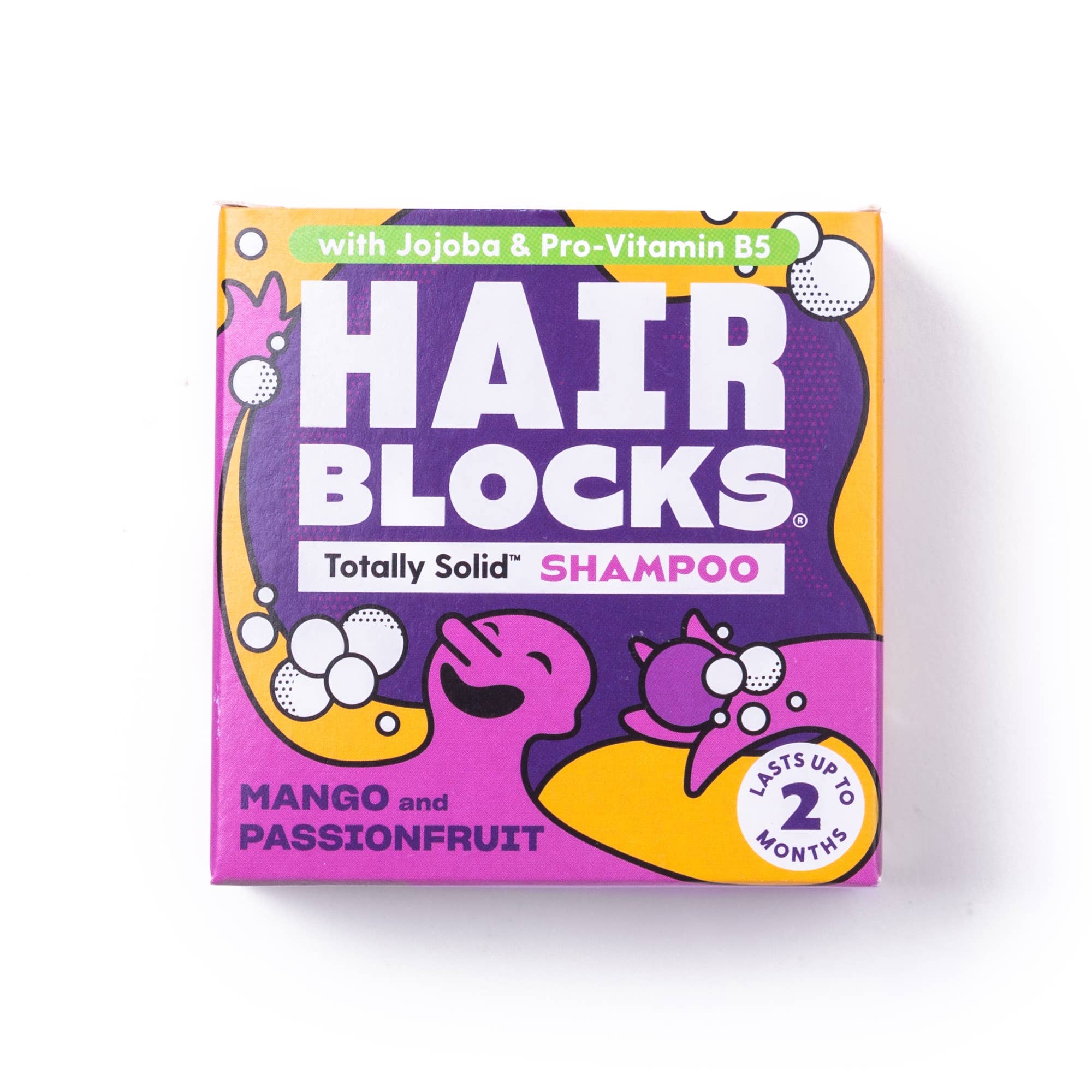 Hair Blocks Festes Shampoo Mango & Passionsfrucht – Plastikfreie Vegane Shampoo-Seifen