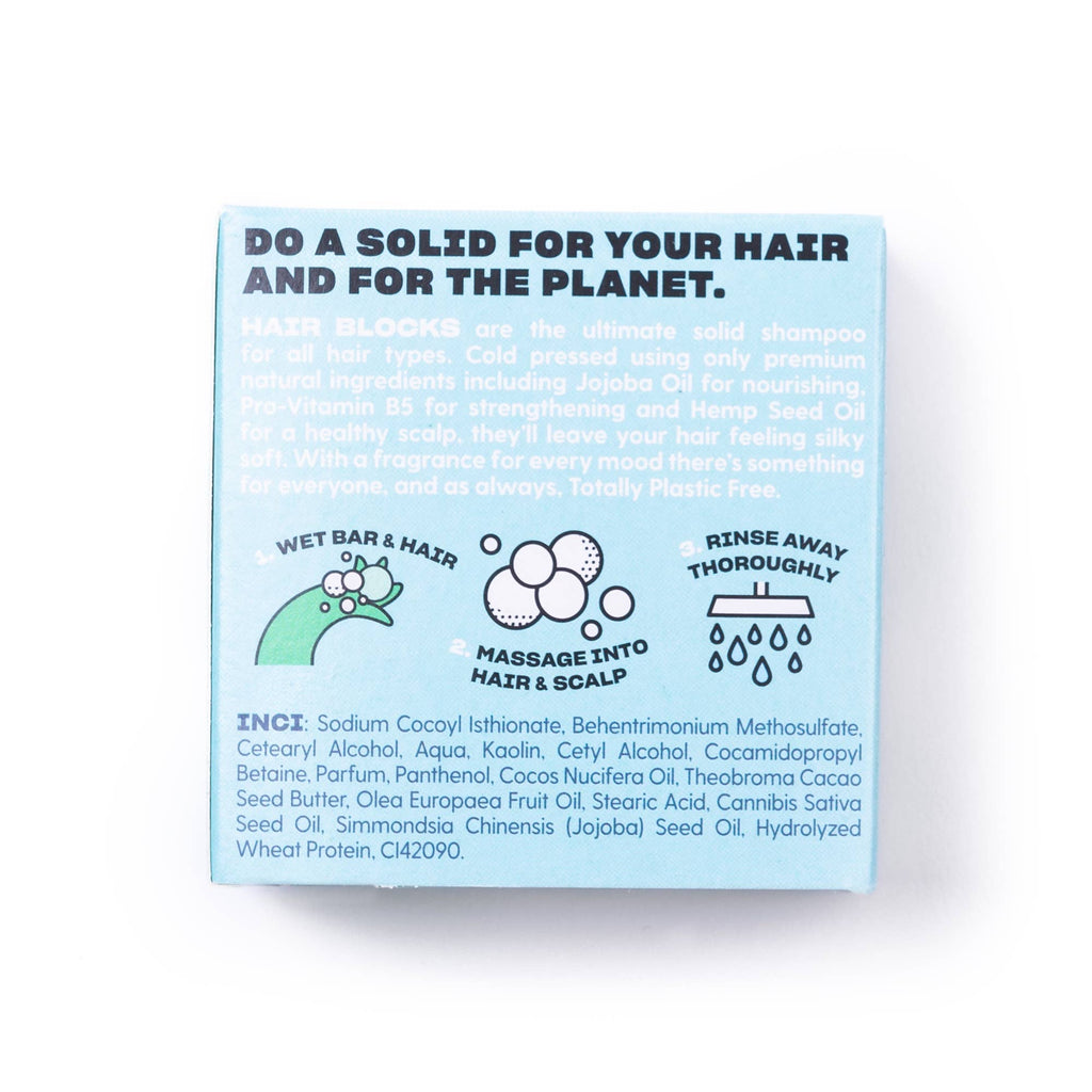 Hair Blocks Festes Shampoo Pfefferminz – Plastikfreie vegane Shampoostücke