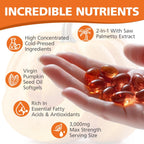 Pumpkin Seed Oil with Saw Palmetto Capsules - Organic Pumpkin Seeds Oil Supplement - Cold Pressed, Pure Virgin Oil - Supports Hair, Urinary, Bladder & Prostate Health, Vegan, Non-GMO, 300 Softgels