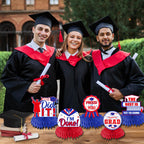 HAKOTI 12Pcs Red & Blue Graduation Honeycomb Centerpieces | Class of 2026 Table Decorations