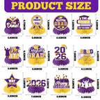 HAKOTI 12Pcs Purple & Yellow Graduation Centerpieces – Class of 2026 Table Decorations