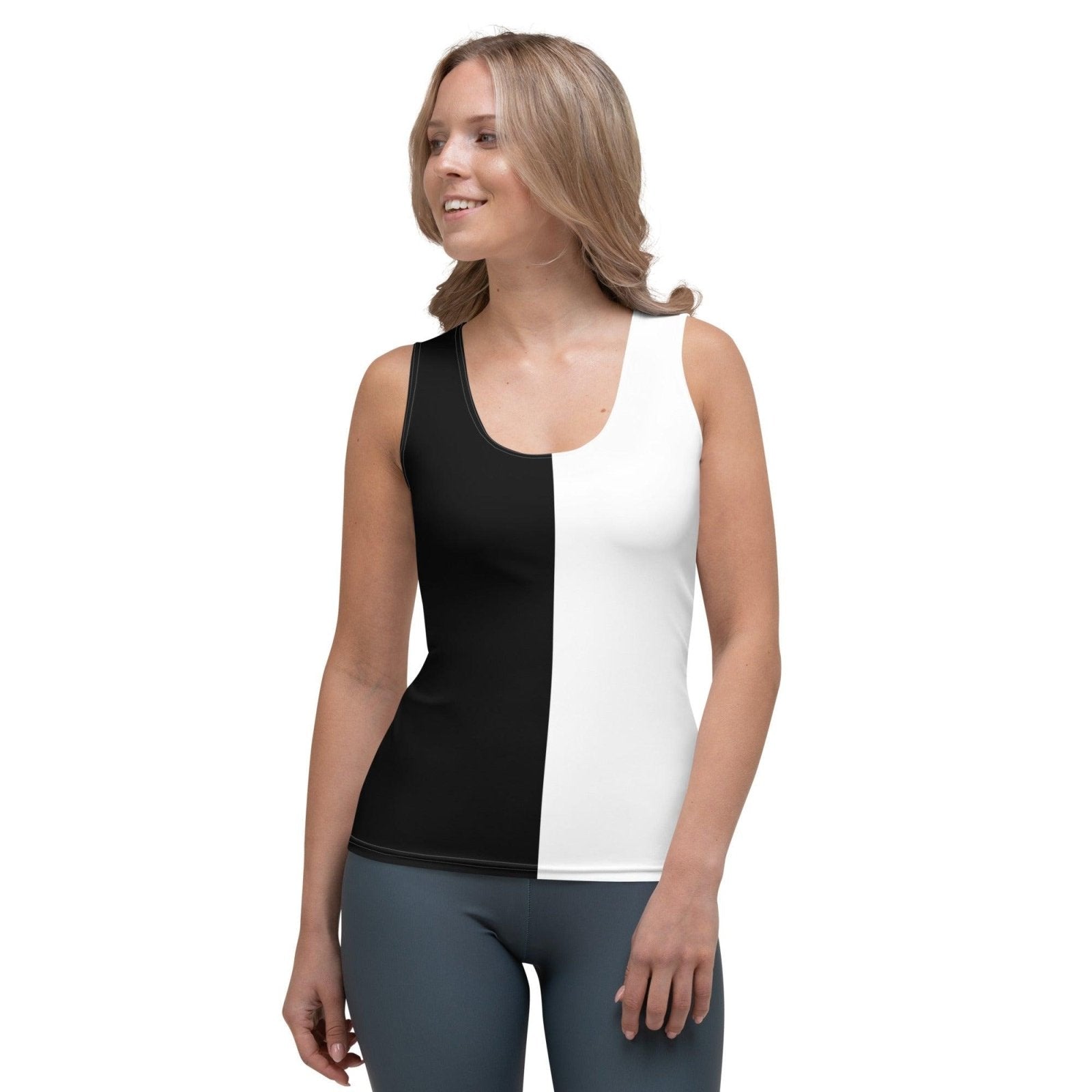 Half Black Half White - Womens Tank Top