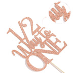 1/2 Way to One Cake Topper – Rose Gold Glitter for Half Birthday