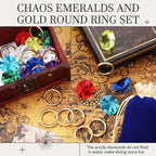 Hanaive 28-Piece Acrylic Diamond Gems & Gold Ring Set – Pirate Treasure Party Decor & Cake Toppers (2 Gift Bags)