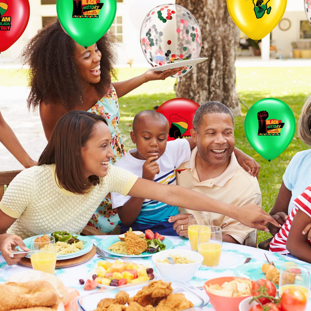 Hanaive 60 Pcs Black History Month Balloons – Latex Party Decorations
