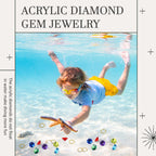 Hanaive 28-Piece Acrylic Diamond Gems & Gold Ring Set – Pirate Treasure Party Decor & Cake Toppers (2 Gift Bags)