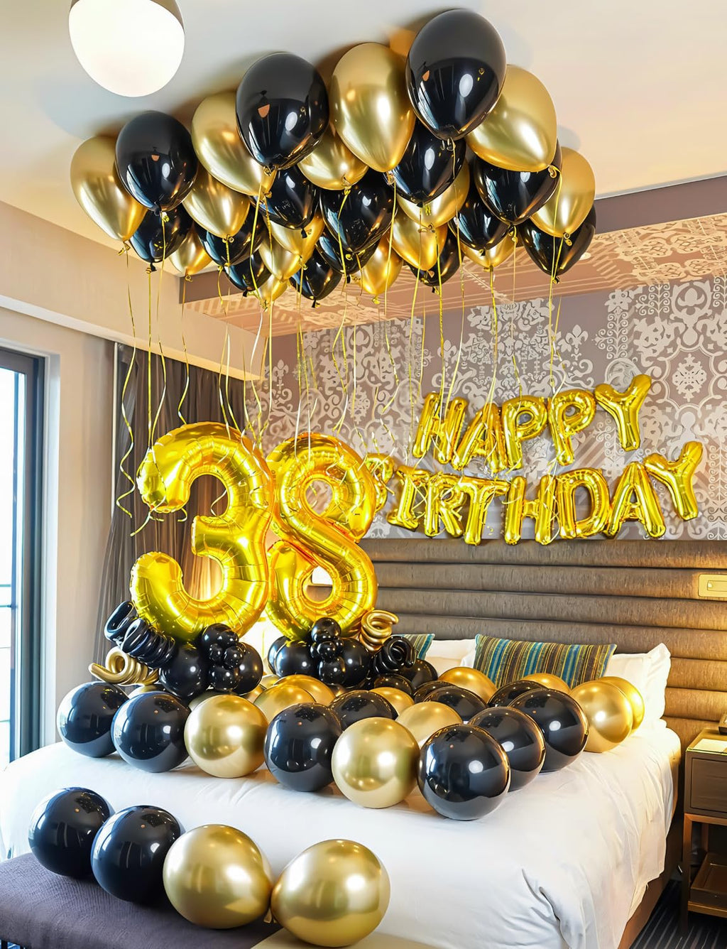 Haolongfa Black & Gold Balloons Arch Kit – 129 Pcs (18/12/10/5in)