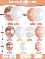 Haolongfa Rose Gold Balloon Arch Kit – 134-Piece Multi-Size Balloons for Weddings & Parties