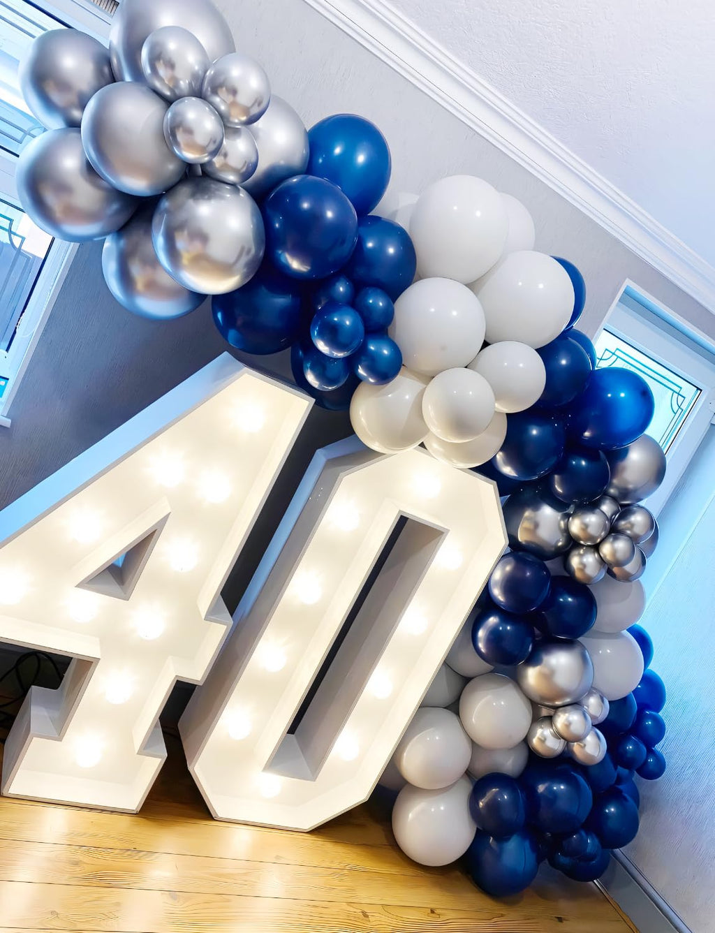 Haolongfa Navy Blue & Silver Balloons Garland Arch Kit – 134 Pcs (18/12/10/5 in)