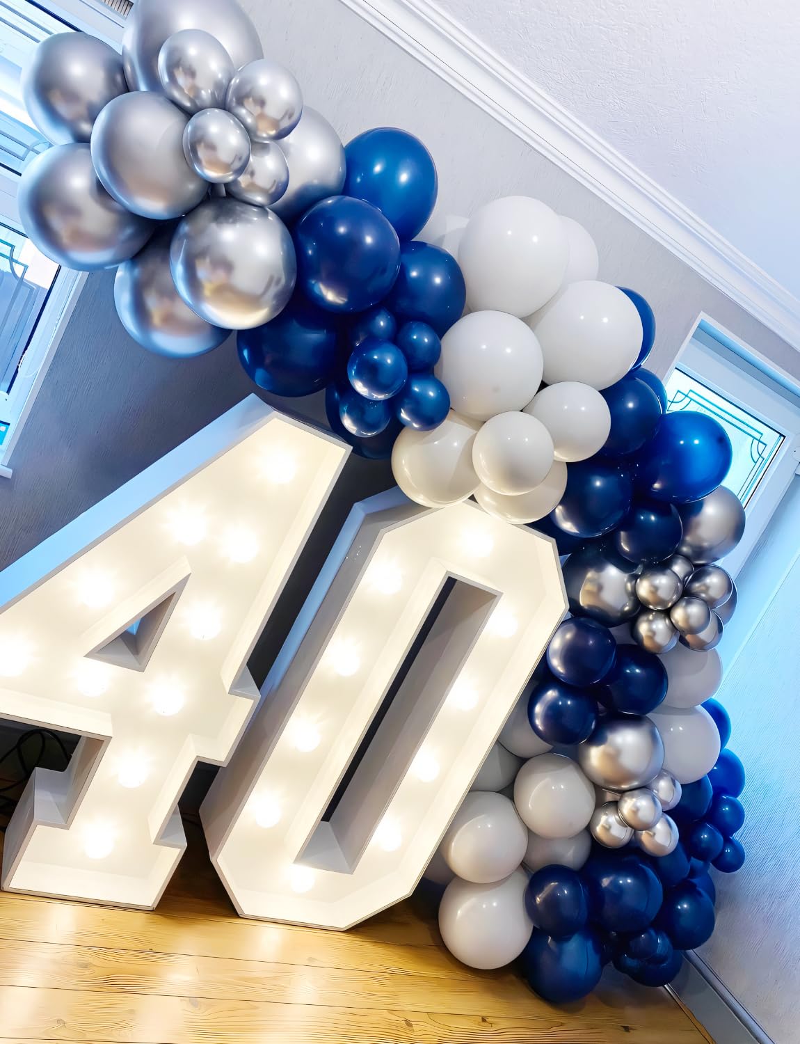 Haolongfa Navy Blue & Silver Balloons Garland Arch Kit – 134 Pcs (18/12/10/5 in)