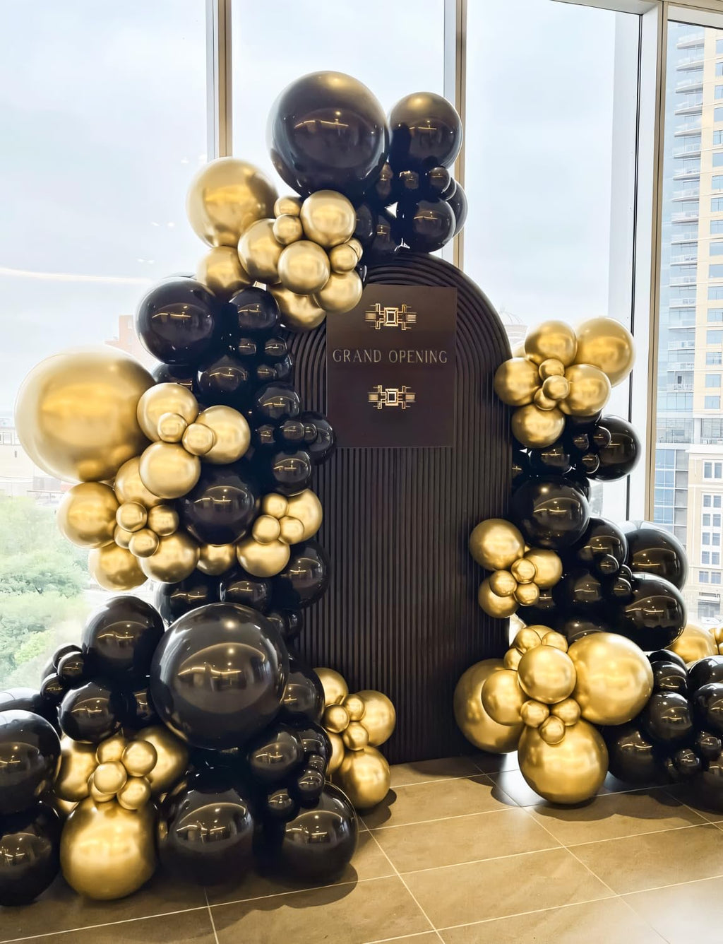 Haolongfa Black & Gold Balloons Arch Kit – 129 Pcs (18/12/10/5in)
