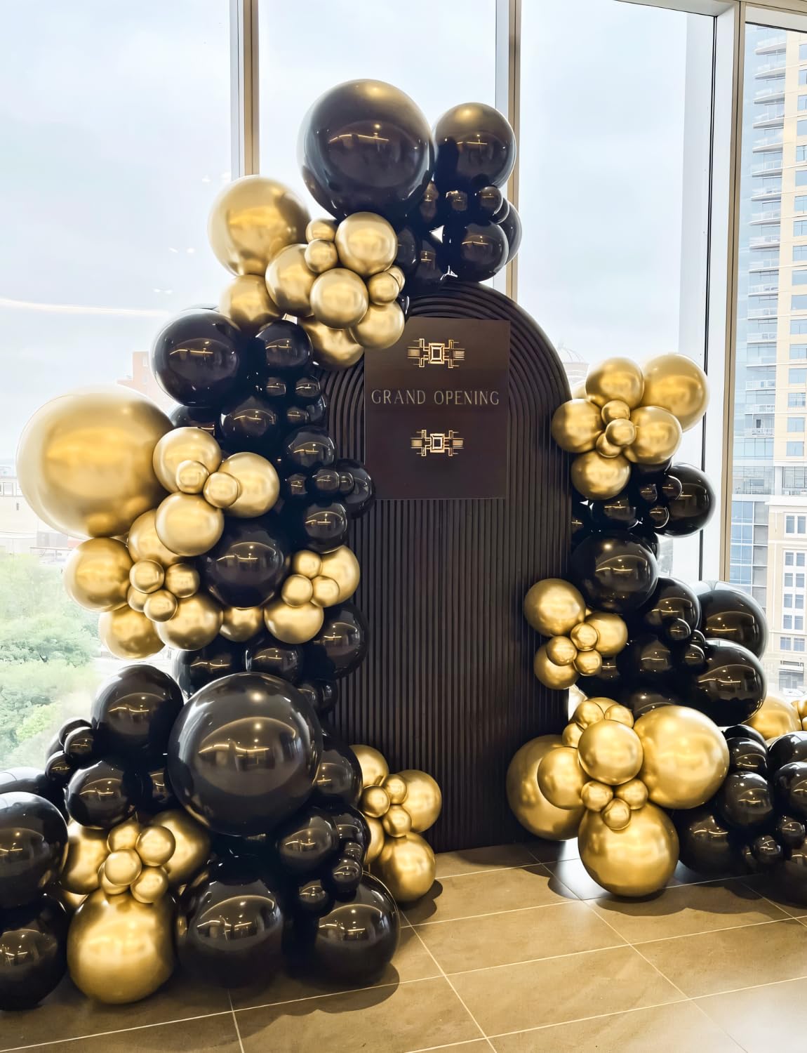 Haolongfa Black & Gold Balloons Arch Kit – 129 Pcs (18/12/10/5in)