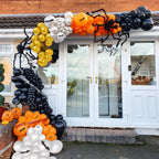 Haolongfa Halloween Balloon Garland Arch Kit – 134 Latex Balloons in Orange, Black, White & Gold