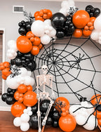 Haolongfa Halloween Balloon Garland Arch Kit – 134 Latex Balloons in Orange, Black, White & Gold