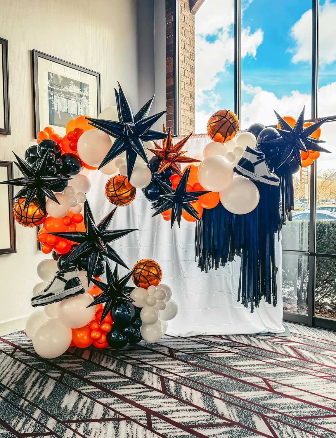 Haolongfa Halloween Balloon Garland Arch Kit – 134 Latex Balloons in Orange, Black, White & Gold