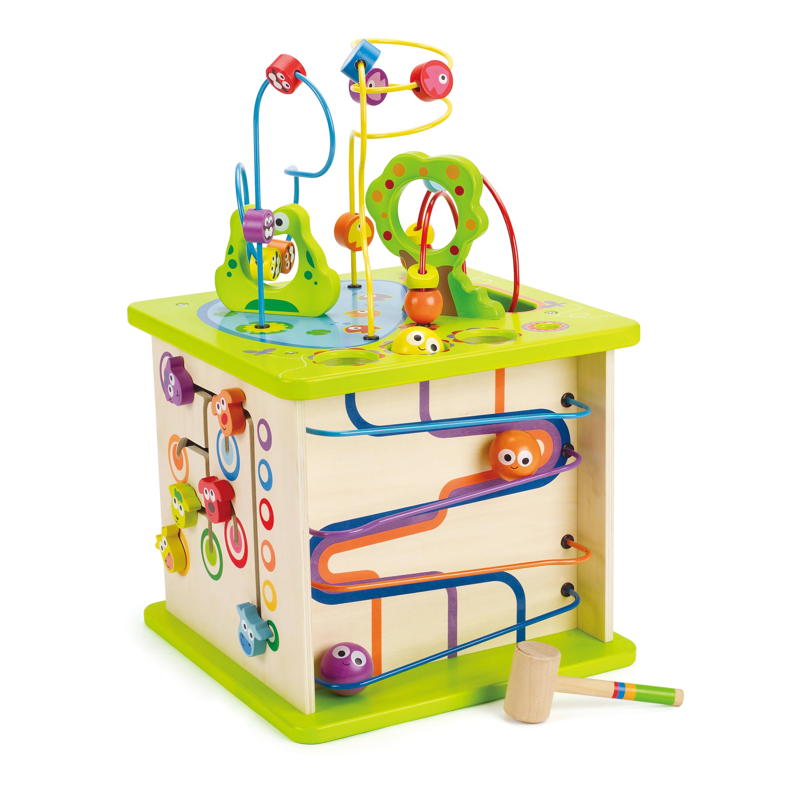 Hape Country Critters Play Cube | Wooden Learning Toy for Toddlers – 5-Sided Activity Centre