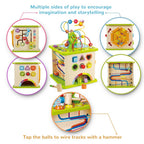 Hape Country Critters Play Cube | Wooden Learning Toy for Toddlers – 5-Sided Activity Centre