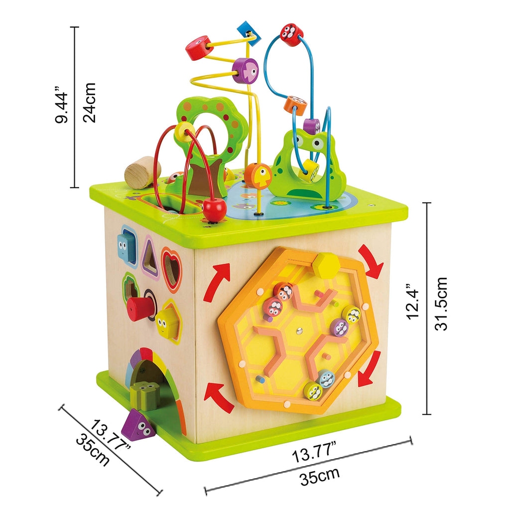 Hape Country Critters Play Cube | Wooden Learning Toy for Toddlers – 5-Sided Activity Centre