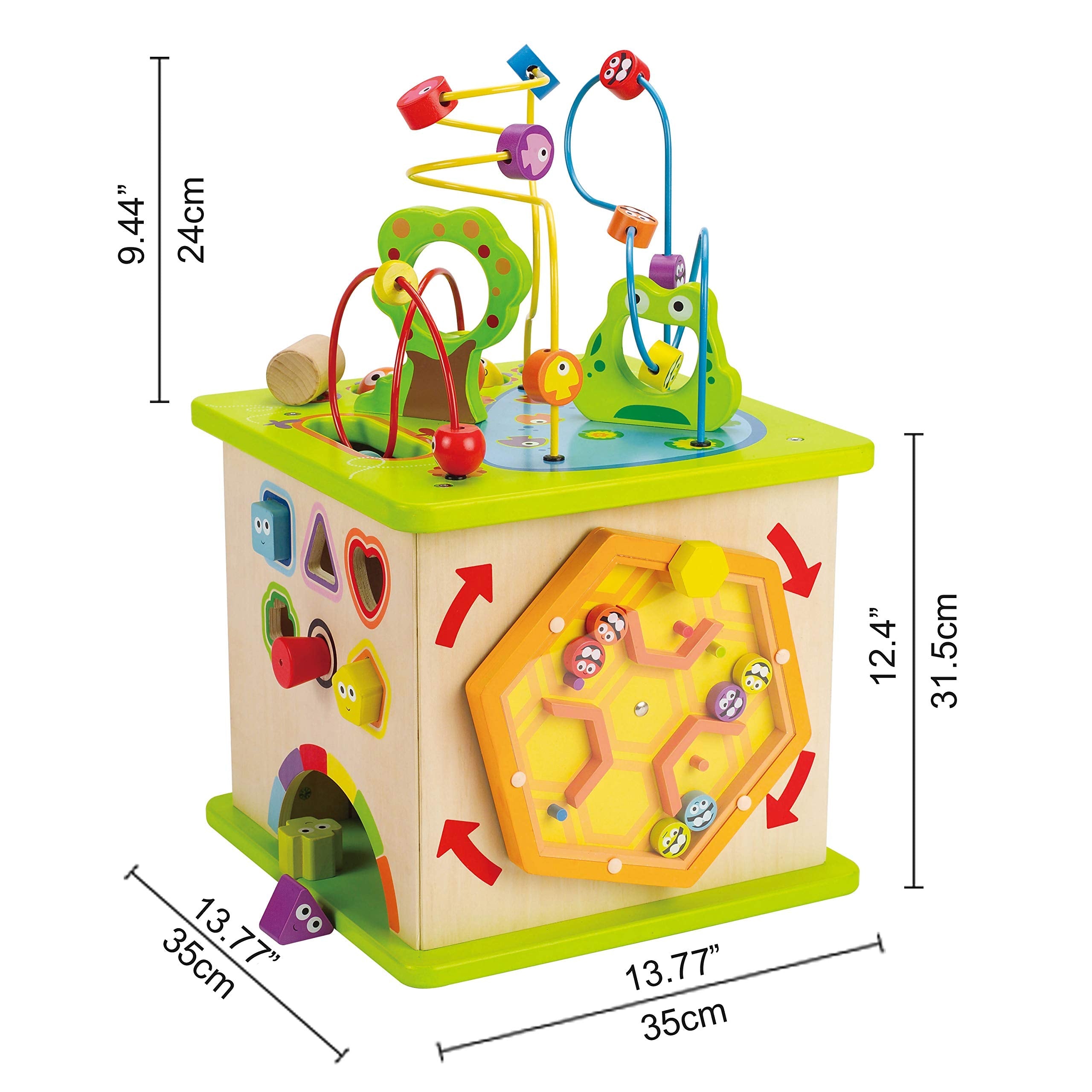 Hape Country Critters Play Cube | Wooden Learning Toy for Toddlers – 5-Sided Activity Centre