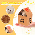 HAPGFS 10 Pcs Mini Bears Plush — Soft Brown & Apricot Curly Teddy Bears with Paper Houses | Party Favors & Gift Toys