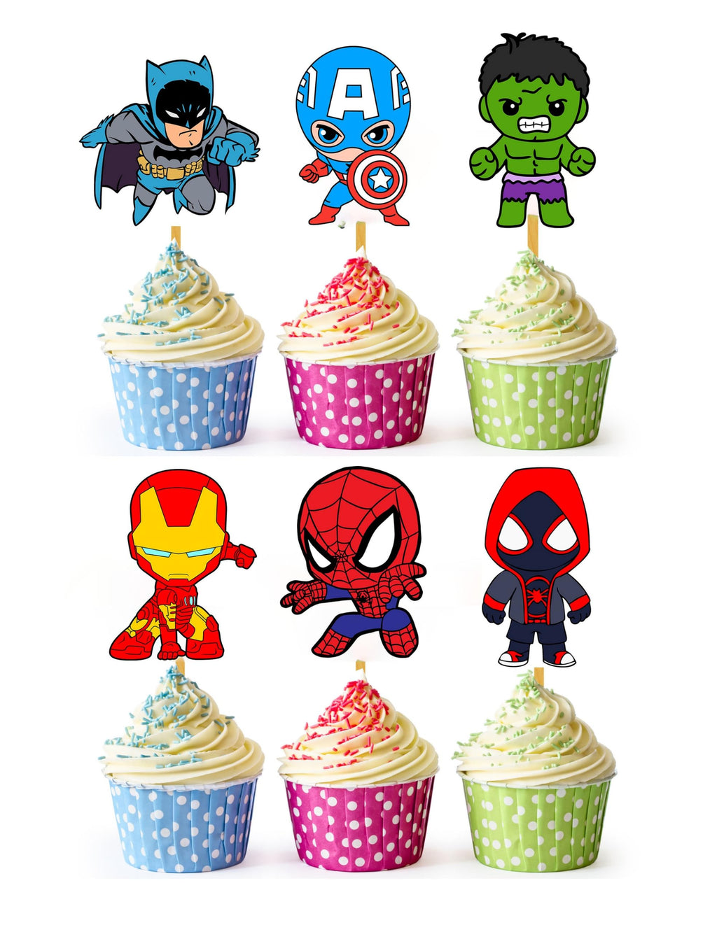 Happy Choices 24x Hero Super Kids Cupcake Toppers – Strong Birthday Decor for Kids