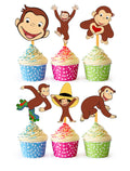 HAPPY CHOICES 24x Curious Monkey Cupcake Toppers – Fun Birthday Cupcake Decor for Kids
