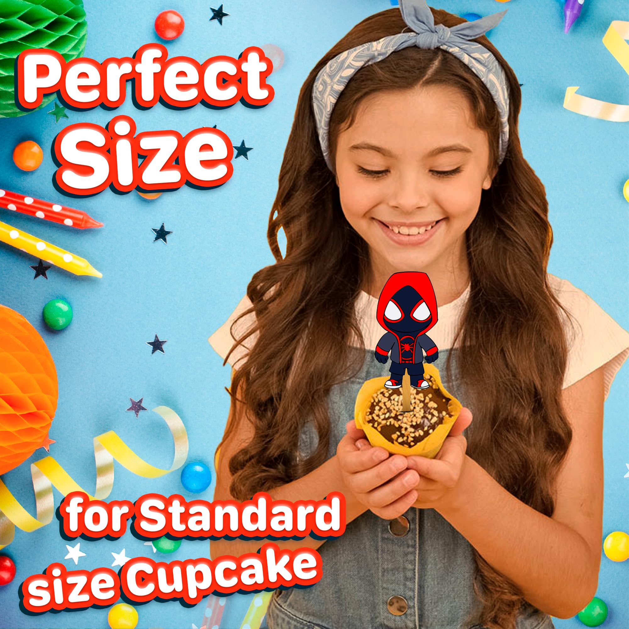 Happy Choices 24x Hero Super Kids Cupcake Toppers – Strong Birthday Decor for Kids