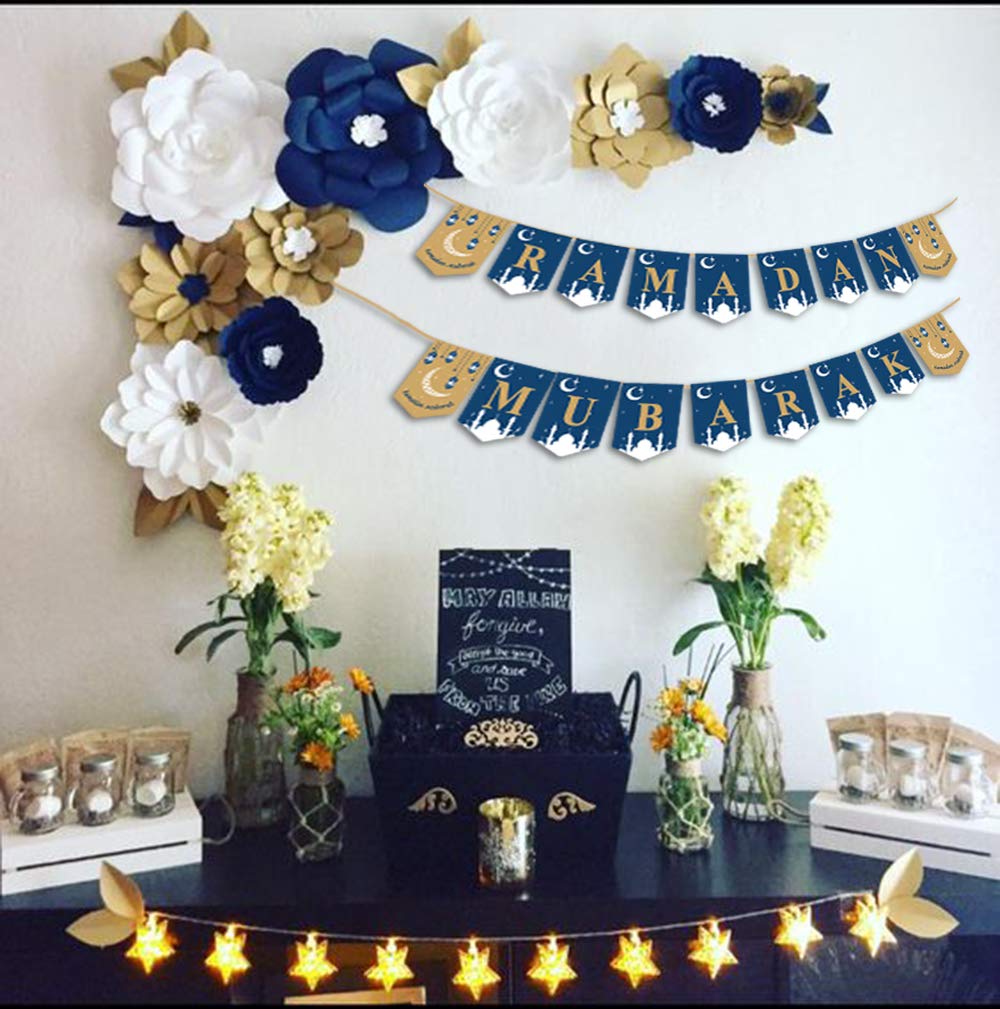 Happy Storm Ramadan Mubarak Banner for Home – Eid Kareem Decorations & Ramadan Party Supplies