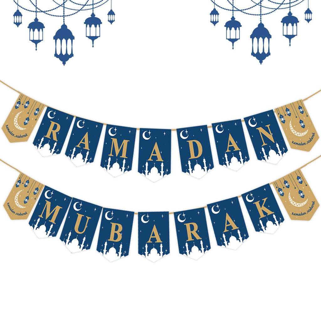 Happy Storm Ramadan Mubarak Banner for Home – Eid Kareem Decorations & Ramadan Party Supplies
