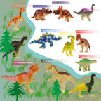 HAPTIME Mini Dinosaur Figures - 12 Pack, 1.5–3 Inch Dino Toys, Cake Toppers