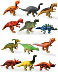 HAPTIME Mini Dinosaur Figures - 12 Pack, 1.5–3 Inch Dino Toys, Cake Toppers