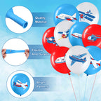 Harrycle 45Pcs Airplane Balloons Bulk – Time Flies Party Decor (Red, White & Blue)