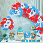 Harrycle 45Pcs Airplane Balloons Bulk – Time Flies Party Decor (Red, White & Blue)