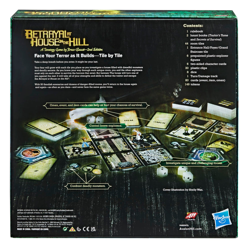 Hasbro Gaming Avalon Hill Betrayal at House on the Hill Second Edition — Cooperative Board Game for 3-6 Players (Ages 12+)