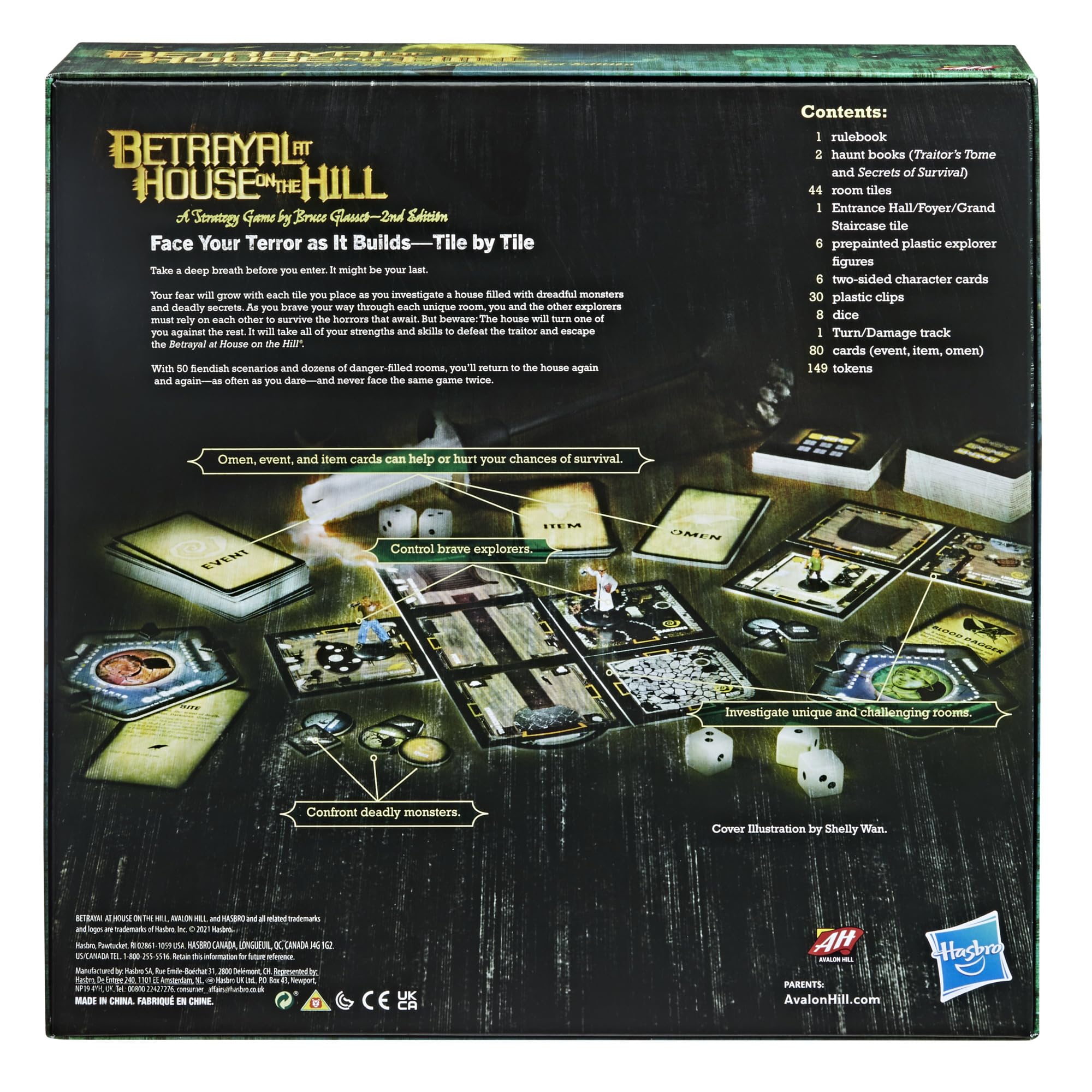 Hasbro Gaming Avalon Hill Betrayal at House on the Hill Second Edition — Cooperative Board Game for 3-6 Players (Ages 12+)