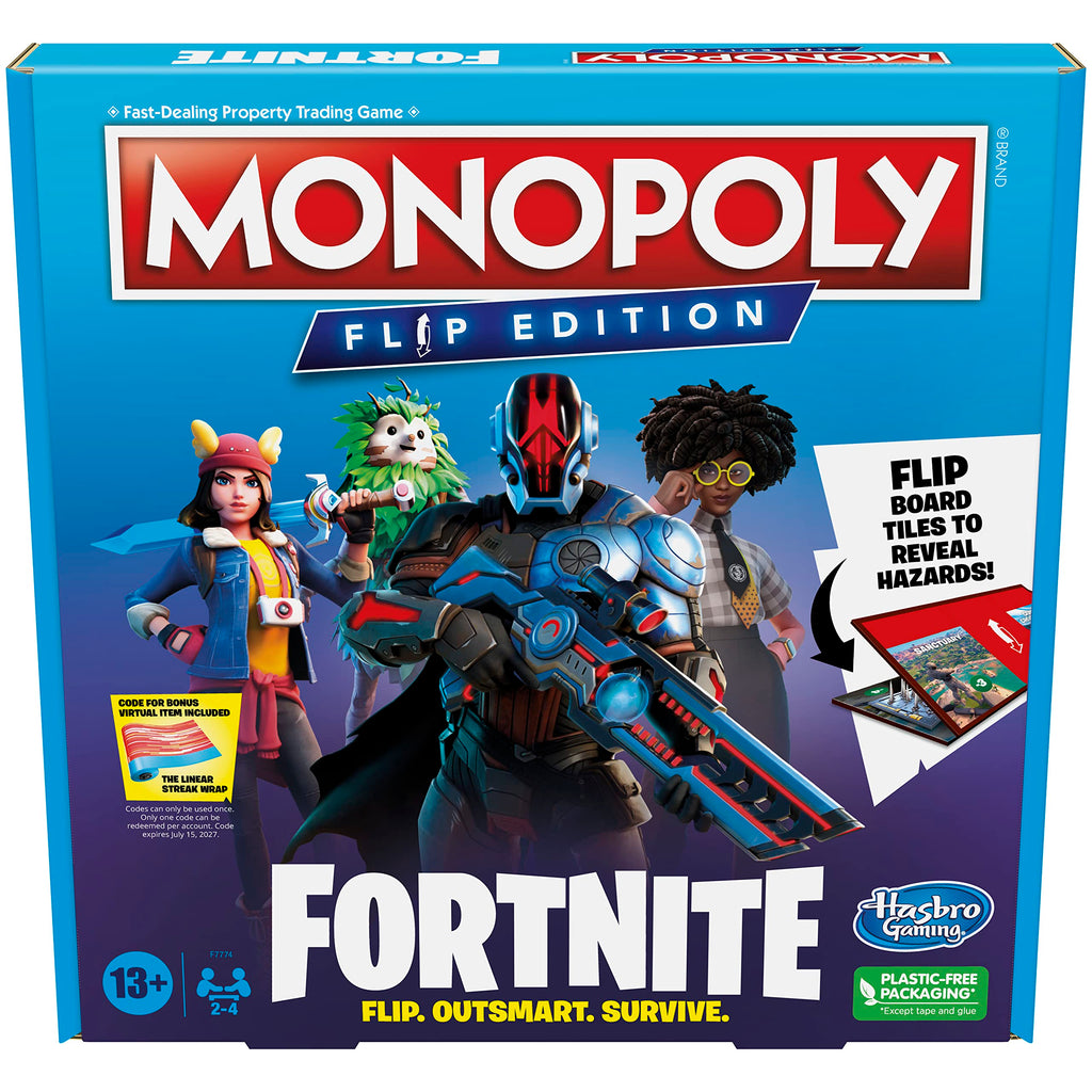 Hasbro Gaming Monopoly Flip Edition Fortnite Board Game | 2–4 Players, Ages 13+